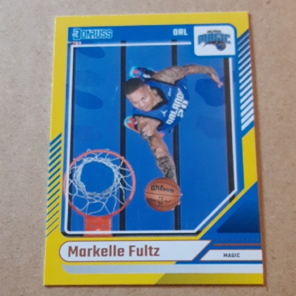 Donruss Blue and Yellow Flood Parallel Basketball Card